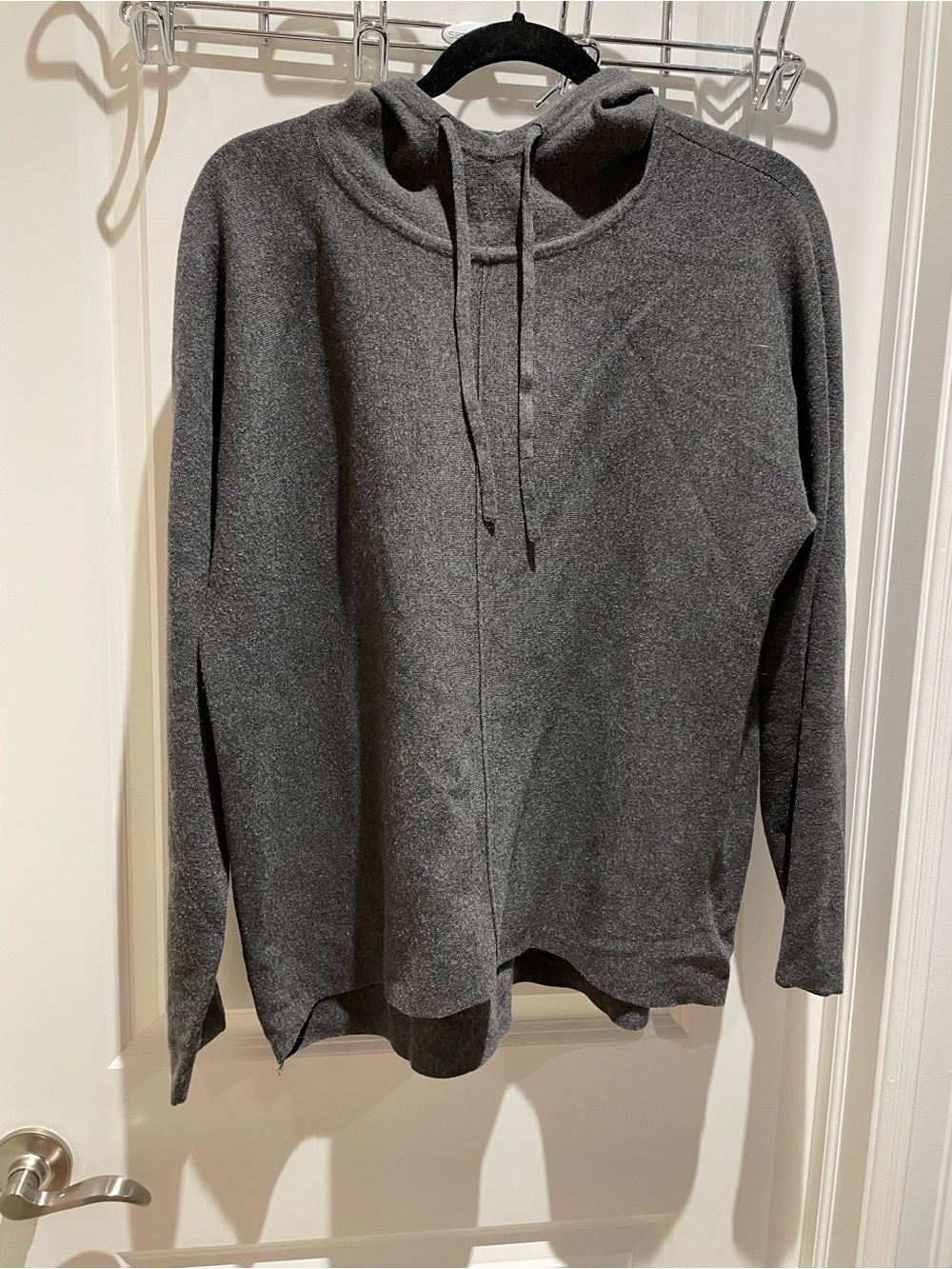 Banana Republic Women's Charcoal Gray Knit Hoodie